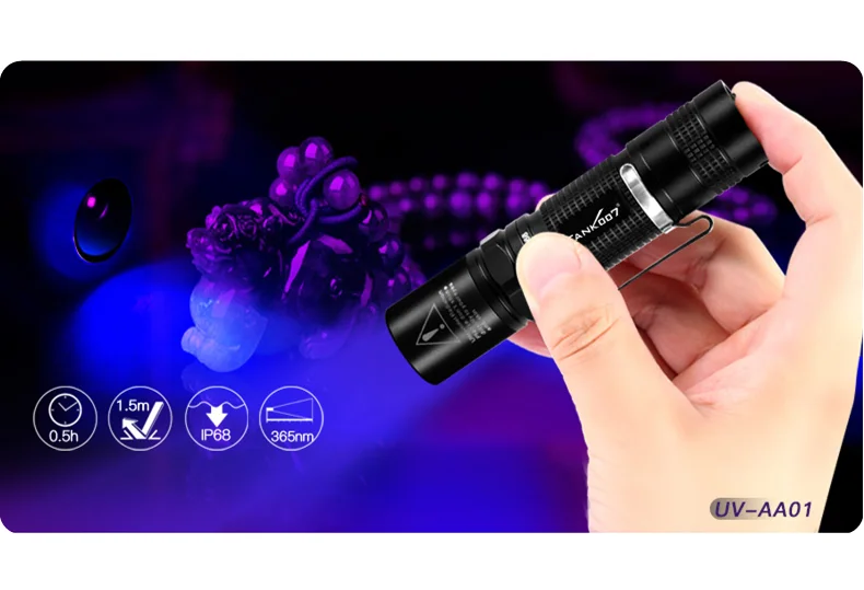 Tank007 UV03 365 nm Portable purple light Flashlight AAA Battery