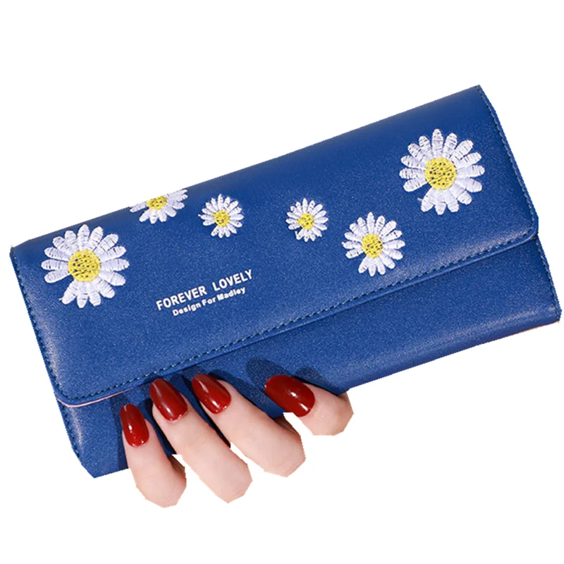 

Purse 2021 woman women's Long Wallet small chrysanthemum large capacity card mobile phone hand bag, Customizable