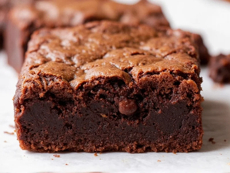 Homemade fudge brownies with crackly top and gooey center