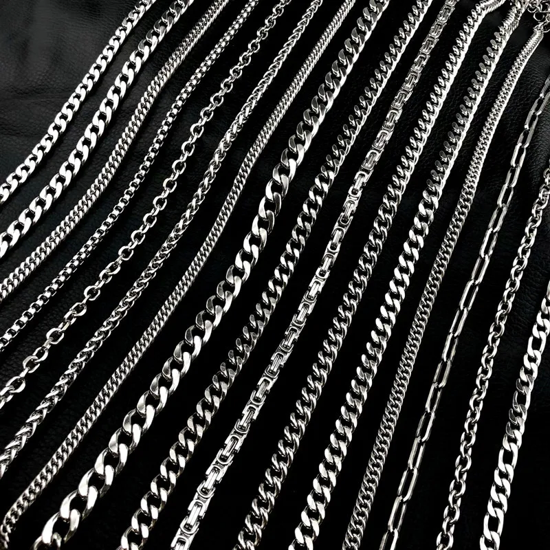 

Exaggerated Titanium Steel Chain Men's Thick Necklace jewelry Sterling Cuban Link Chain Cuban Necklace