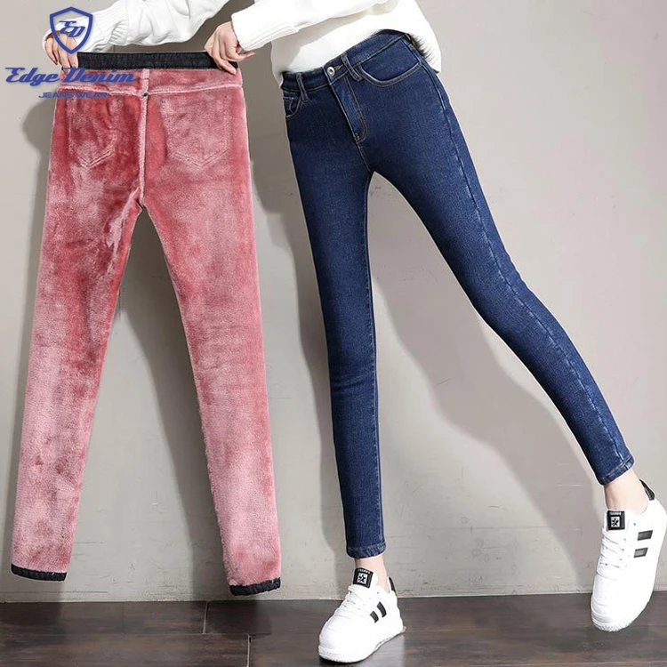 Pantalones Vaqueros Con Forro Polar Para Mujer,Vaqueros De Cintura Alta De  Terciopelo Negro A La Moda,Venta Al Por Mayor - Buy Invierno Jeans Plus  Terciopelo De Las Mujeres,De Terciopelo Negro Pantalones Vaqueros,Cintura