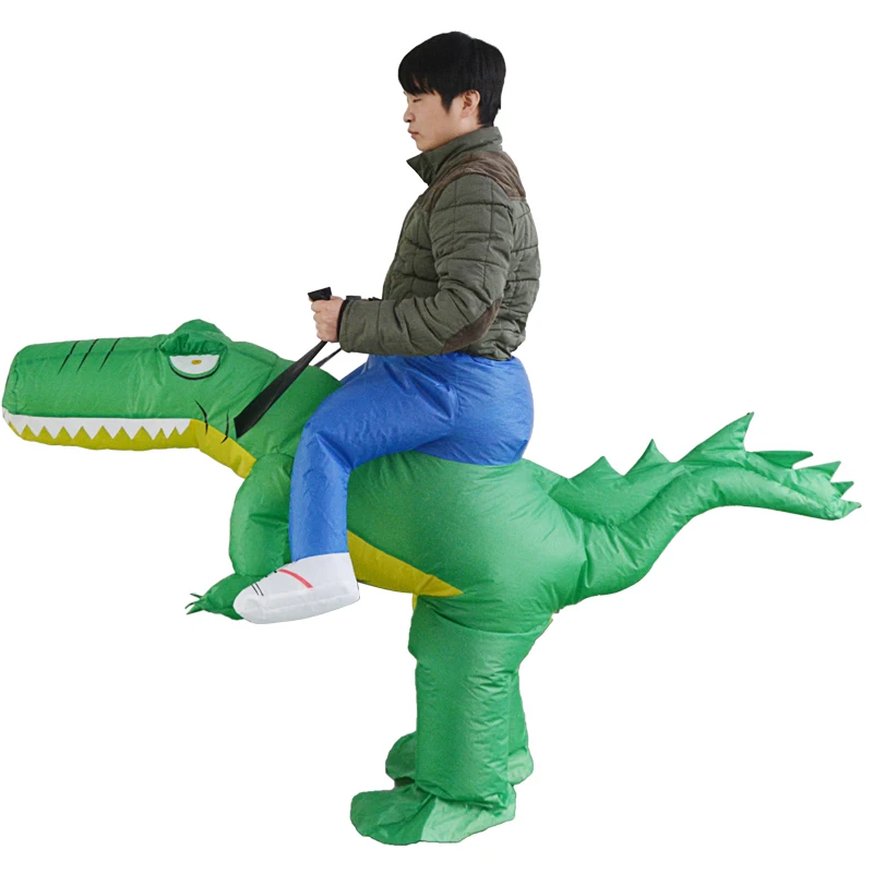 

Amazon Hot Selling Halloween Cosplay Costume Blow Up Men's Dress Inflatable Crocodile Costume For Halloween Carnival Party, Green