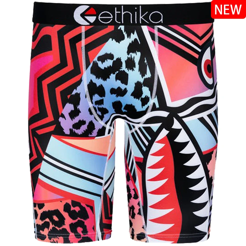 

Wholesale breathable custom boxer briefs men underwear ethika sublimation heat print OEM customized sportswear Fitness Shorts