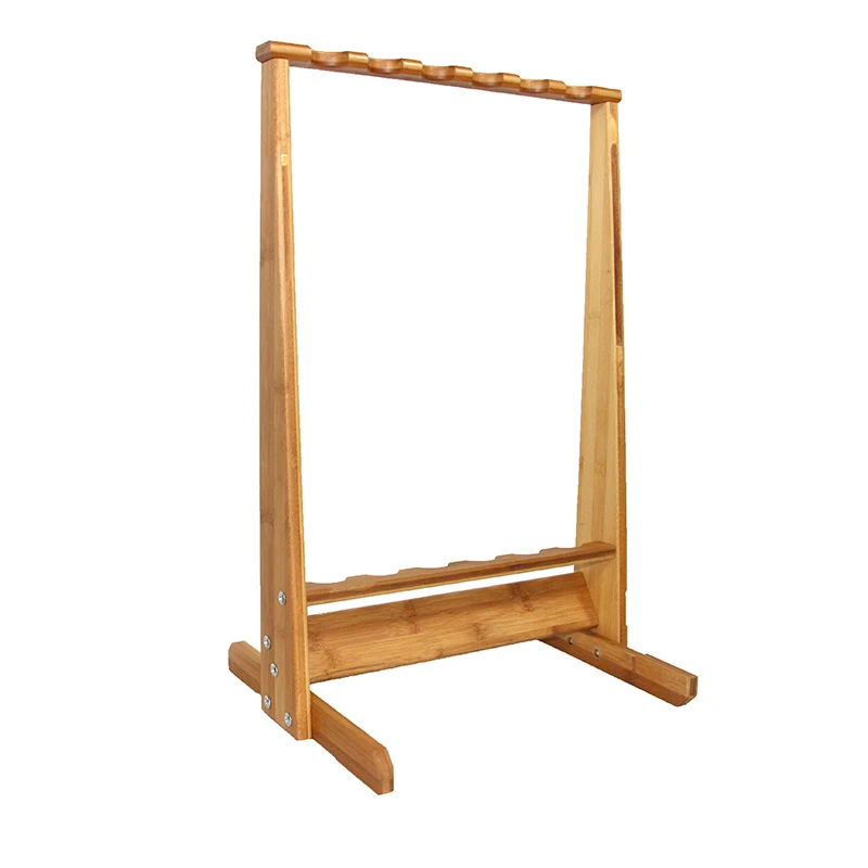 

Selco 6 Rods Solid Wood Billiard Cue Racks Large Fishing Rod Organizers Rack stand