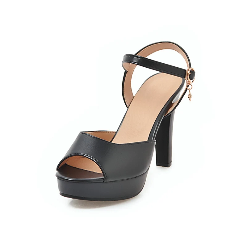 

Summer Daily Dress Open Toe Buckle Strap Platform Sandals Sexy High Heel Ladies 11.5cm, Pink/black/purple/ecru