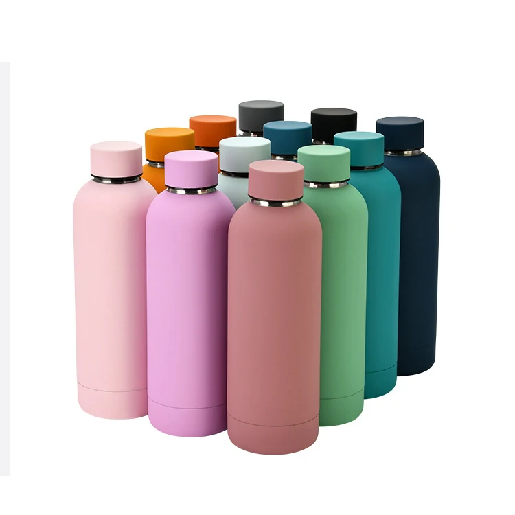 

2021 Amazon Hot Matte Coffee Thermos Cup Stainless Steel Outdoor Sports Water Bottles, As picture