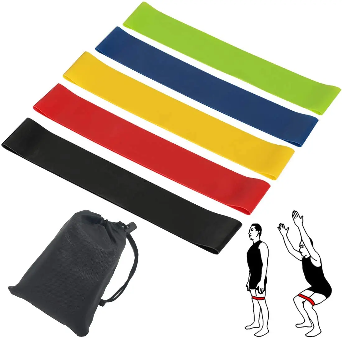 

factory outlet 5cm width mini loop Exercise bands 5pcs set stretch resistance bands