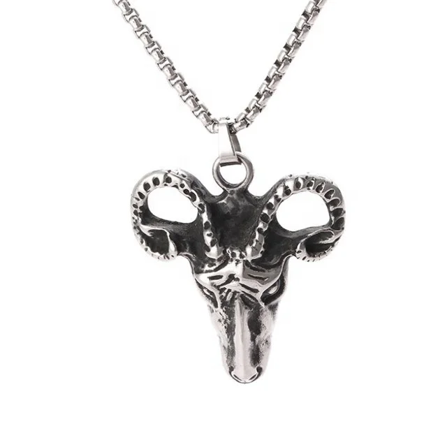 

Yiwu Aceon Stainless Steel Casting Vintage Black Oil Tone Cool Men's Punk Animal Bull Head Pendant