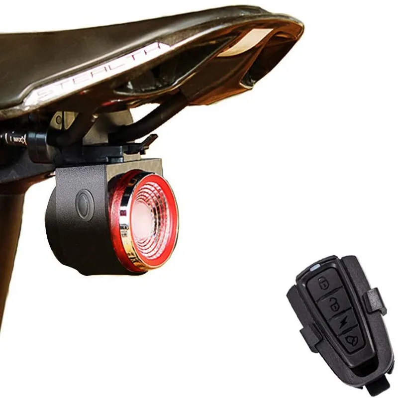

Automatic Brake Taillight Remote Bicycle Rear Light Wireless Bell Road Bike Anti-theft Alarm Loc MTB Lamp