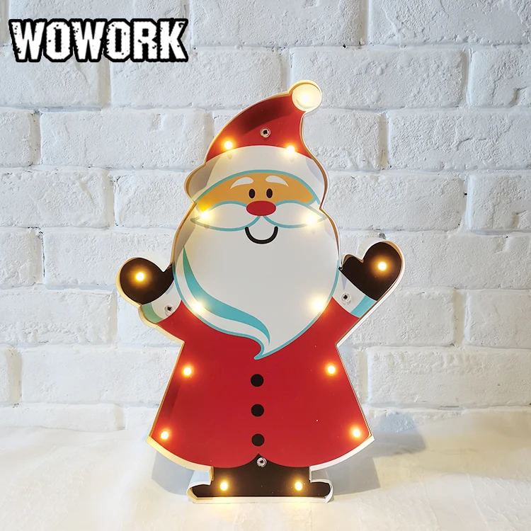 

2024 WOWORK fushun creative led 3v battery powered Christmas mini single lamp signs letters lights for home festival party