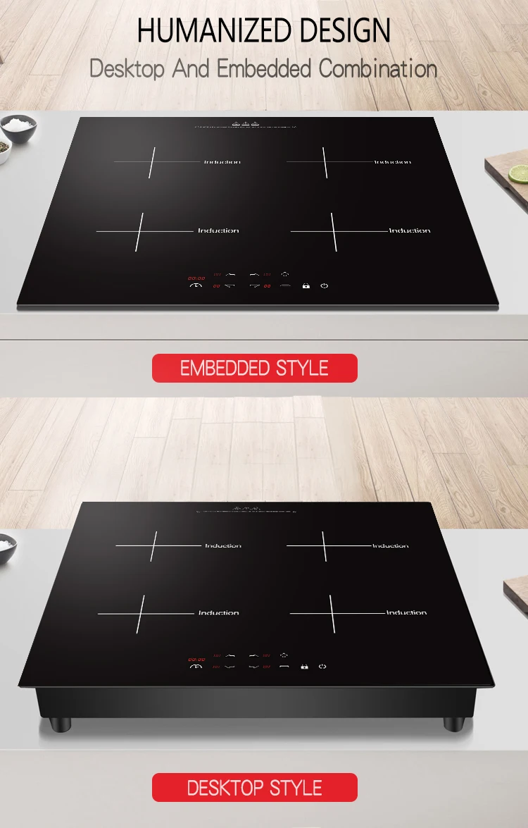 Electrical Multicooker Four Burners Indection Cooker Built In Hot Pot