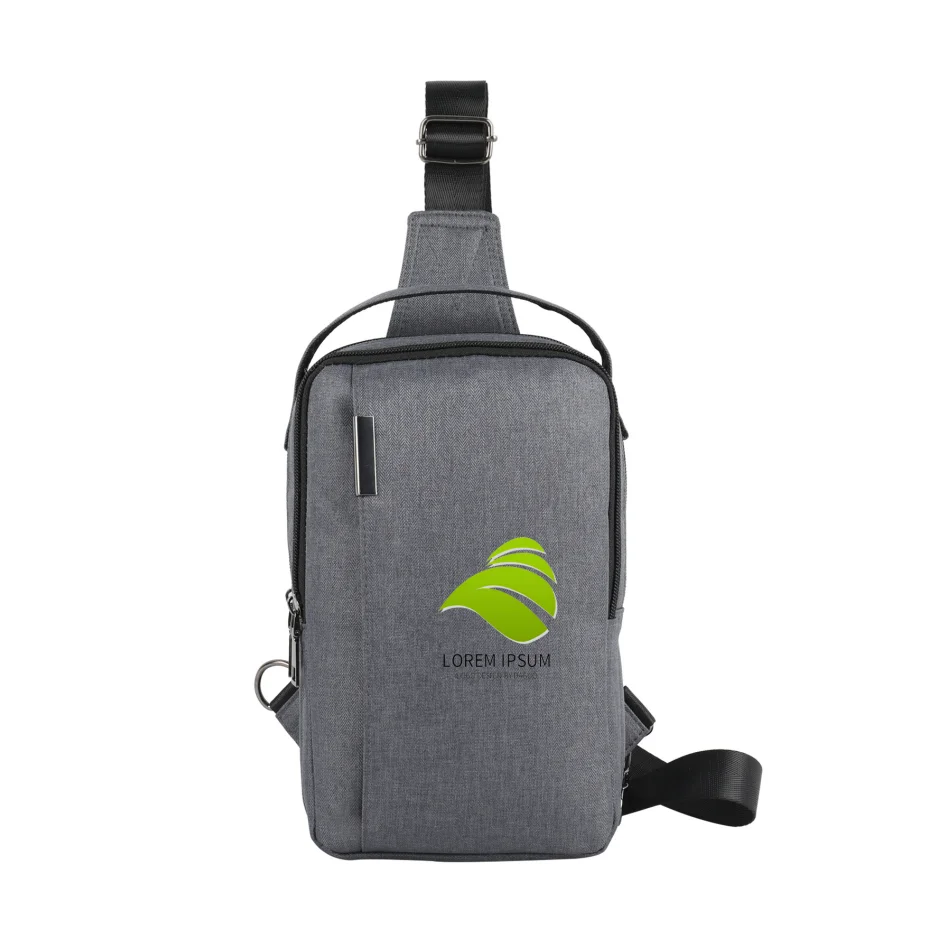 

Custom Logo Sling Bag Brand Men Messenger Purse Chest Shoulder Fanny Pack, Grey,black