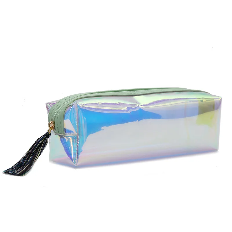 

Shiny Rainbow Pouch Portable Zipper Bag Colorful Laser Iridescent Pouch Waterproof Skincare Cosmetic Case Bag, Pink/blue/purple/can as your color