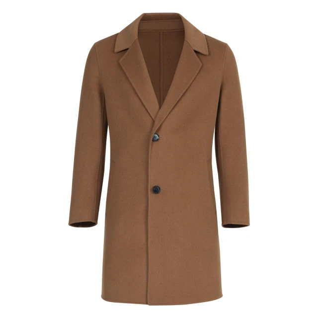 

Long Cashmere Overcoat Autumn Winter Wool Jacket Coat Solid Color Turn-Down Collar Blend Coat For Men