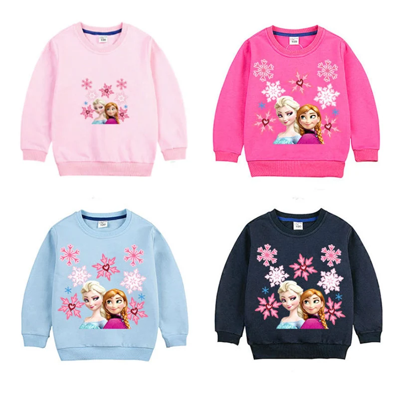 

2022 New Autumn and Winter Girls Clothes Pure Cotton Hooded Sweater Fashion Cartoon Children's Casual Sportswear Girls T-shirt