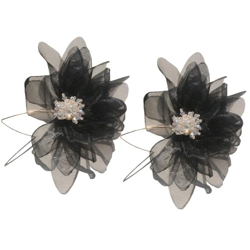 

New Korean Fashion Boho Long Statement Woman Earrings Elegant Big Lace Flower Earrings Jewelry, Colorful