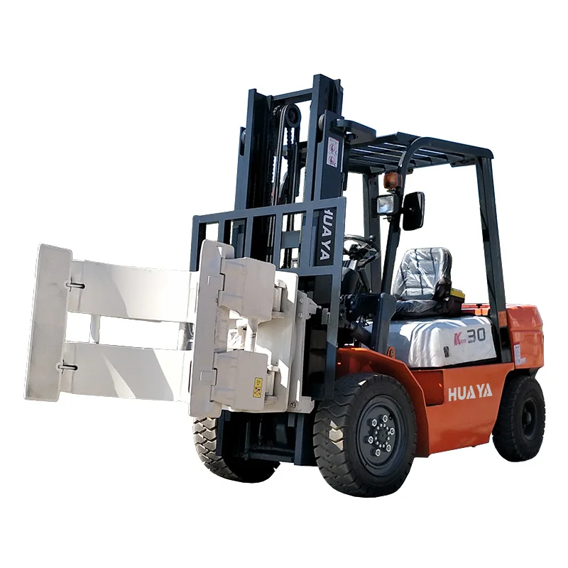 

China HUAYA forklift 3 ton 4 ton 5 ton hydraulic bale clamp forklift diesel forklift with attaments/EPA/euro 5
