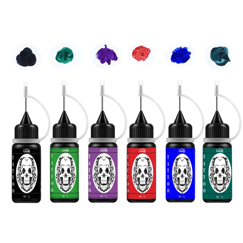

6 Colors Temporary Tattoo Ink Natural Organic Fruit Gel For Body Art Painting 15g Pigment Long Lasting Tattoo Juice Ink