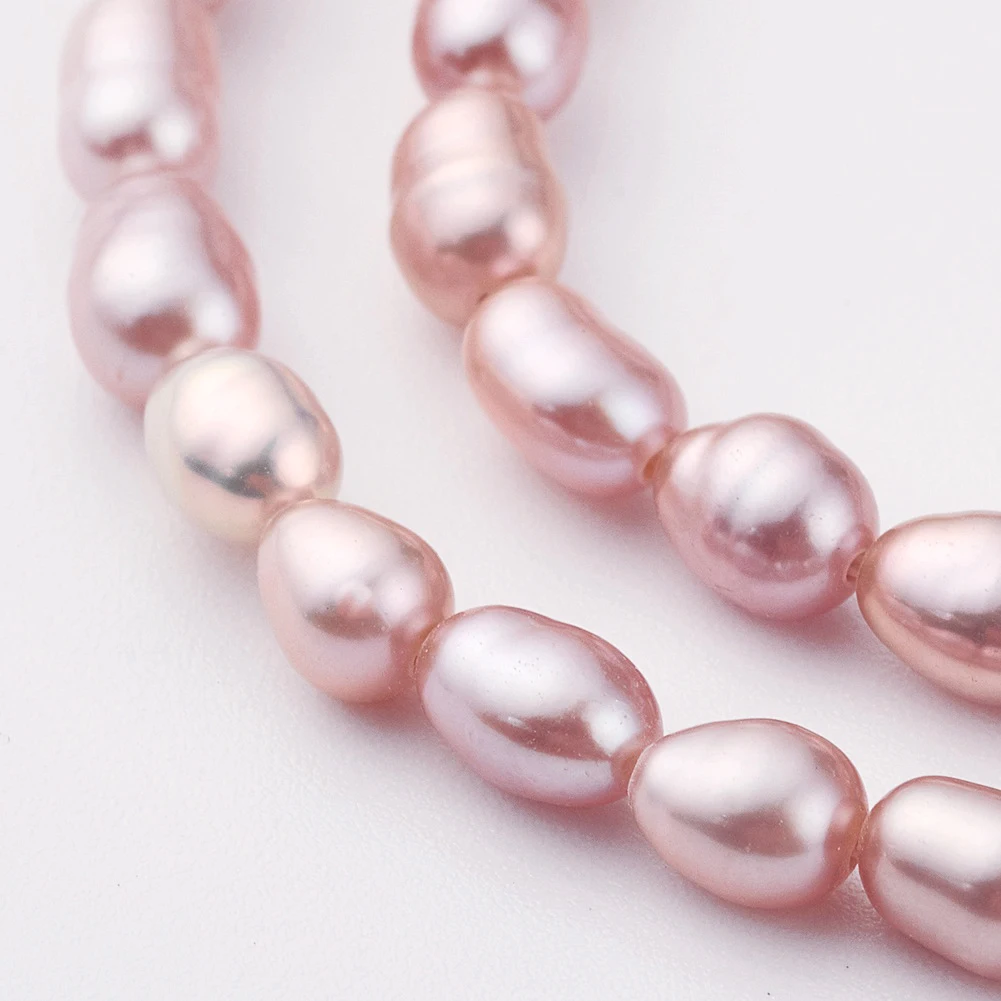 

PandaHall Oval MistyRose Natural Cultured Freshwater Pearl Beads