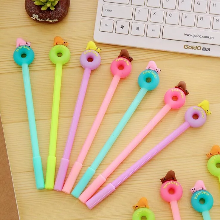 

Donuts Polar Bear design gel pen 0.38mm black ink pen Students gift prize Office school supplies