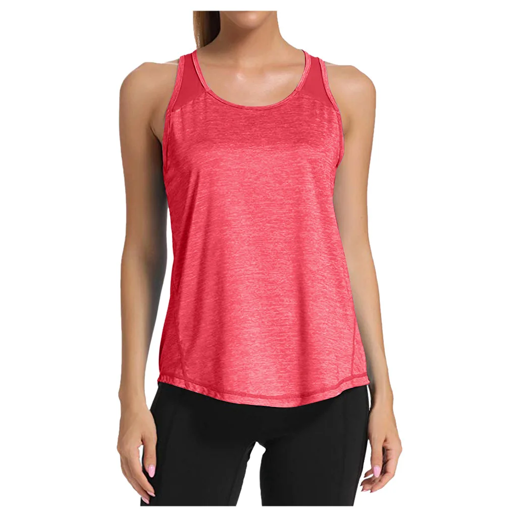 

Loose Workout Clothes Yoga Sportswear 2020 Ladies Sleeveless Top T-shirt