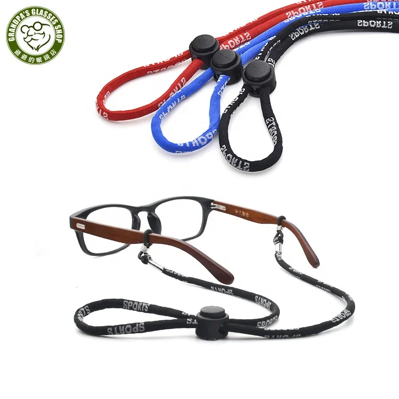 

2021 New style high quality polyester sport eyewear cord Kids Adults adjustable glasses retainers fashion sunglasses strings, Blue / red / black