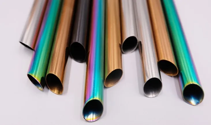 High Quality Colorful 304 Stainless Steel Straws Bubble Tea 12mm Diameter Straws