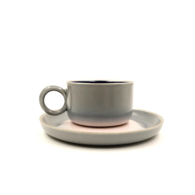 

2021 CUSTOM Handmade creative the aurora ceramic coffee cup with design, Blue