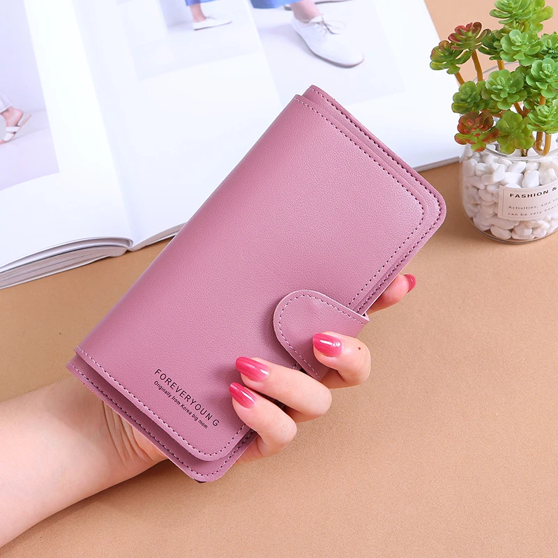 

NEW fashion PU leather wallet mini business high capacity wallet lady coin-operated long wallet lady handbag selling well, 6 colors