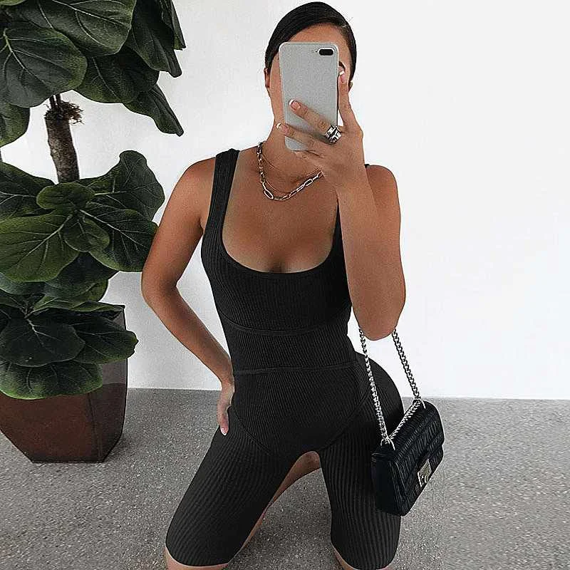 

Summer sets for women clothing vest pits high stretch slim fit jumpsuit sports trousers, Picture