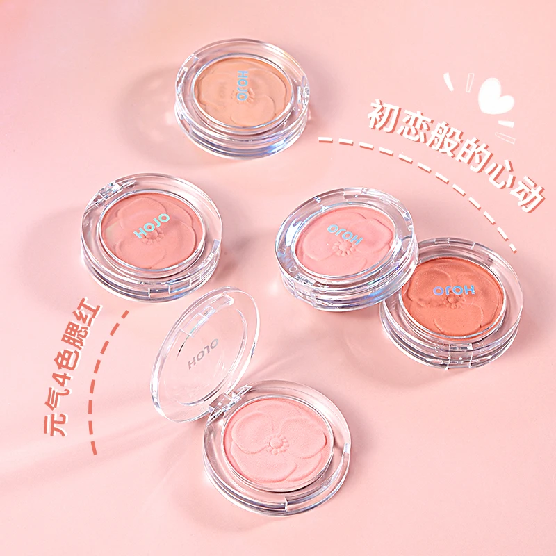 

HOJO blush vegan makeup revulation promotion high quality soft matte small cute package natural mineral blush vegan