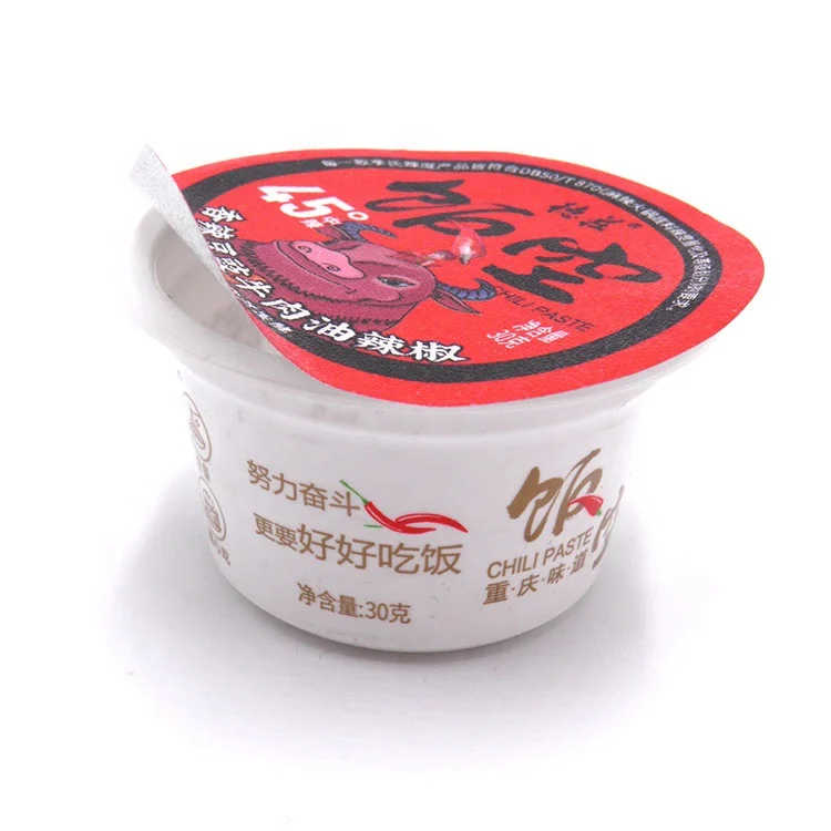 55ml 2oz Chili Sauce 30g Pp Plastic Customized Cups With Aluminum Foil