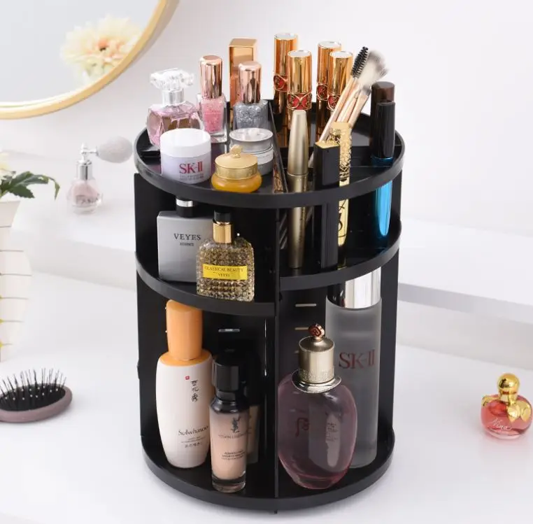 

Plastic Waterproof Dustproof Makeup Organizer Separable Cosmetic Storage Box For Jewelry Makeup Organizer, Golden