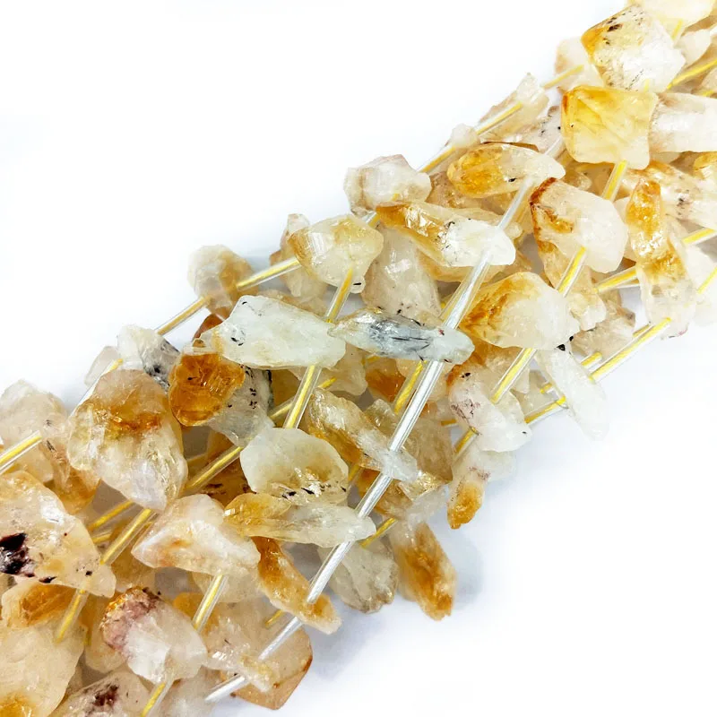 

Hot Sale Popular Natural Raw Gemstone Beads Irregular Rough Citrine Point Strands Multi Stone Nuggets Pendant for Jewelry Making, Citrine strands