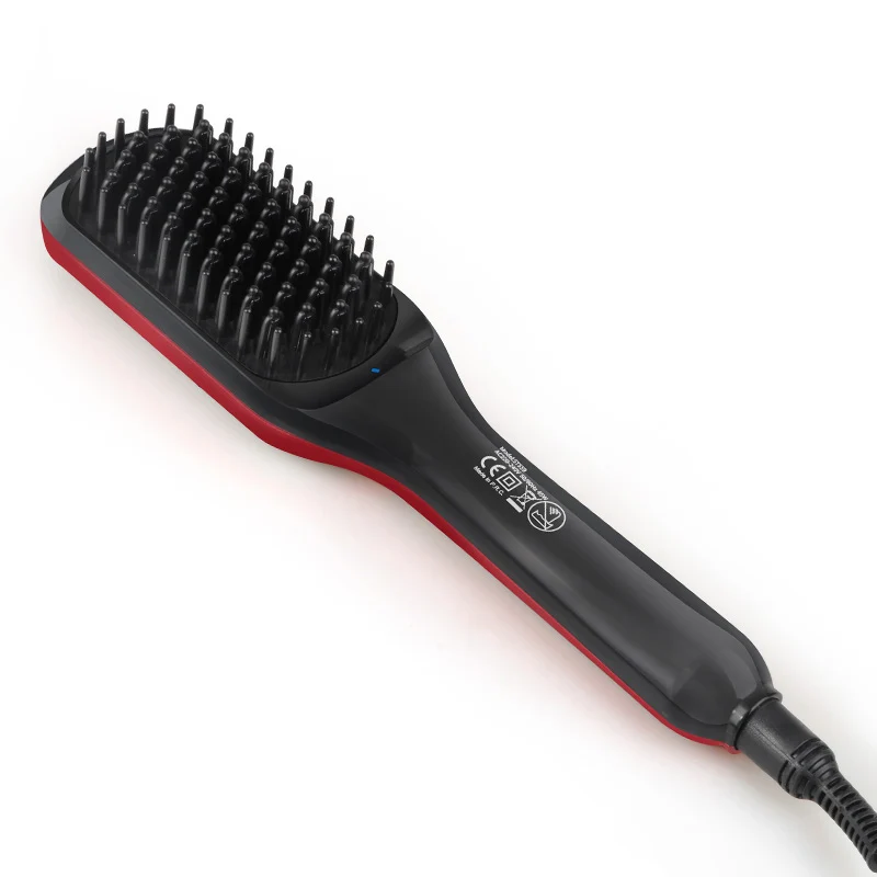 
Ionic Hair Straightener Brush Elegant Anion Hair Care Brush PTC Ceramic Heating Quick Styling Brush 