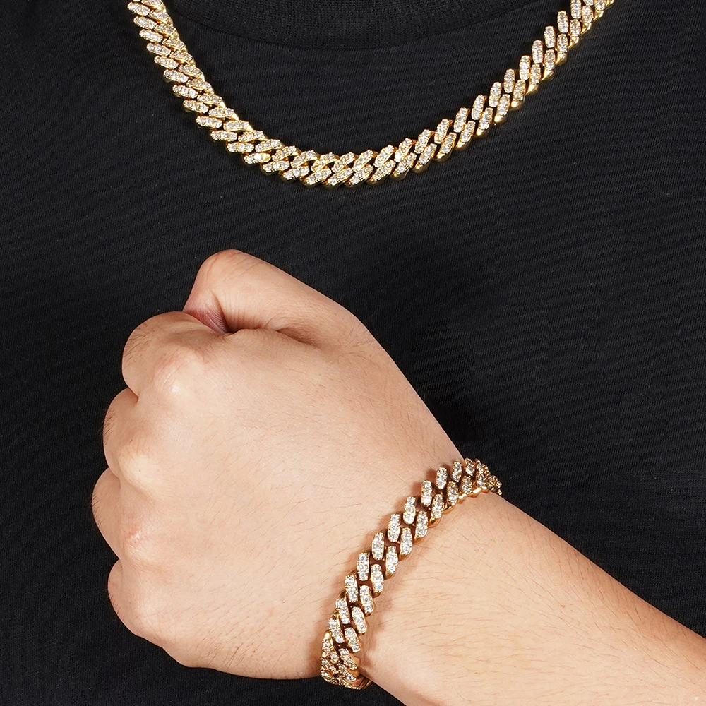 

JL 12mm 18k Real Gold Cuban Link Chain Cuban Link Chain Cuban Bracelet For Men