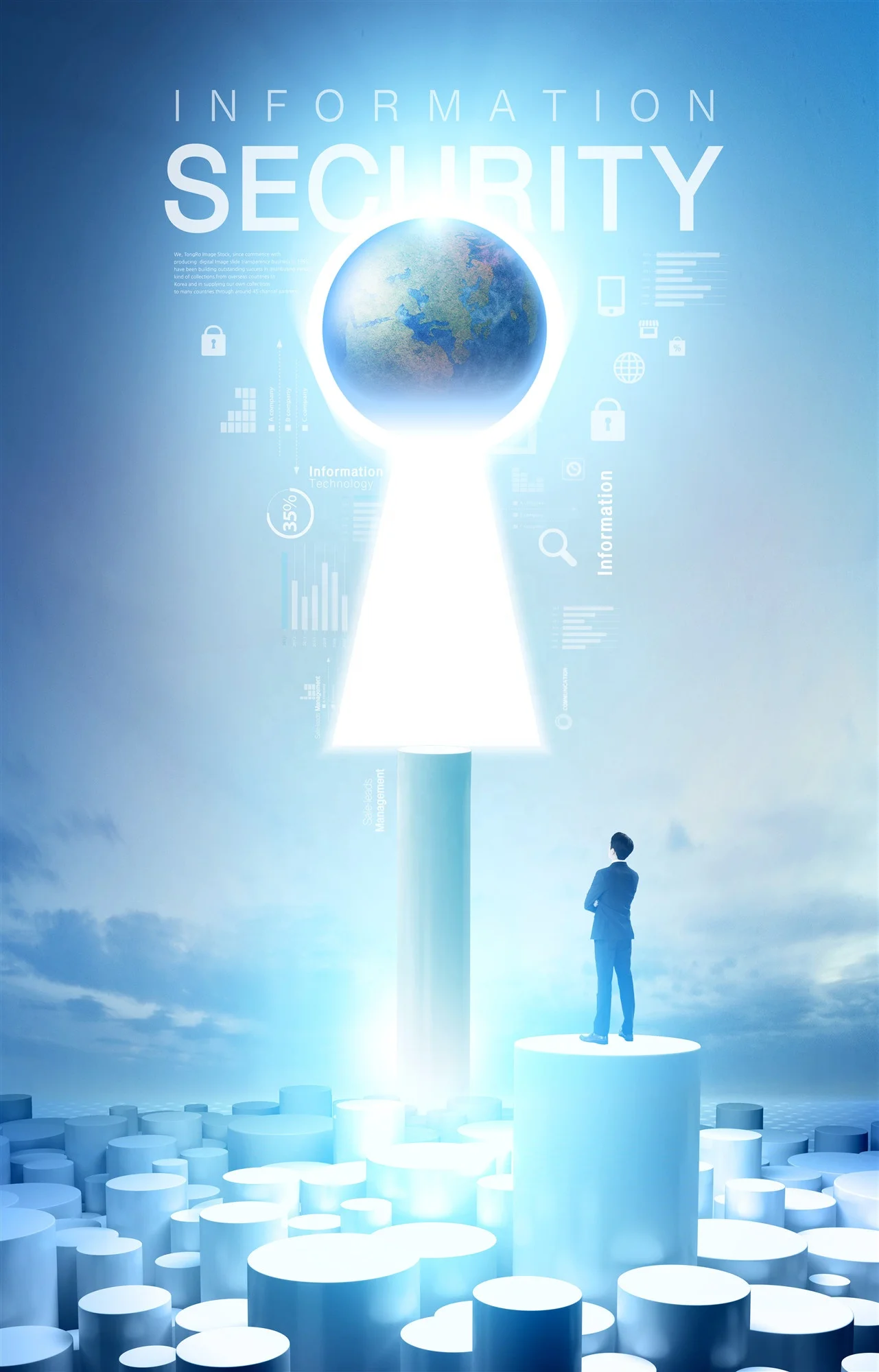 
Information encryption, identity authentication poster design 