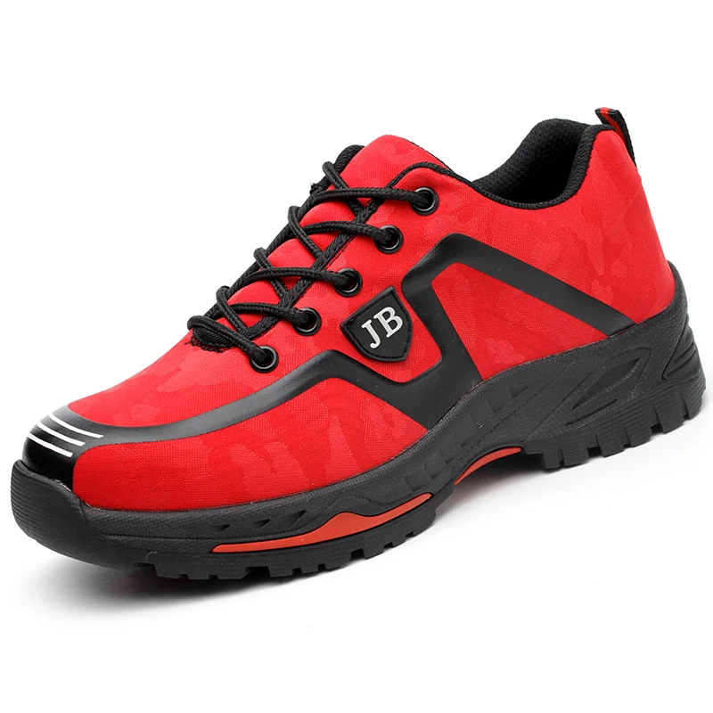 

Wholesale High Quality Breathable Work Boots Smash-Proof Puncture-Proof Steel Toe Cap Workers Sneakers Womens Safety Shoes, Black red/black white/dark blue/grey/red