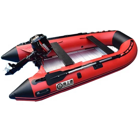 

2022 Latest Design inflatable boat with motor Factory inflatable boat with air deck floor inflatable boats with CE certification, Red/white-blue