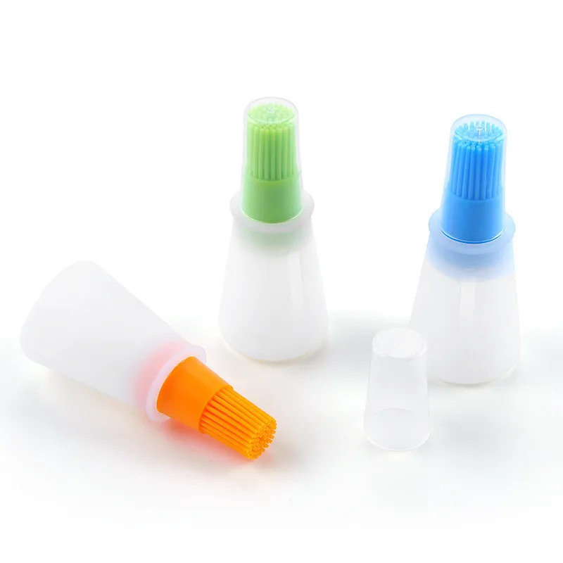 

Heat Resistance Non-stick Kitchen Tools Oil Bottle Silicone BBQ Brush, Orange/blue/green