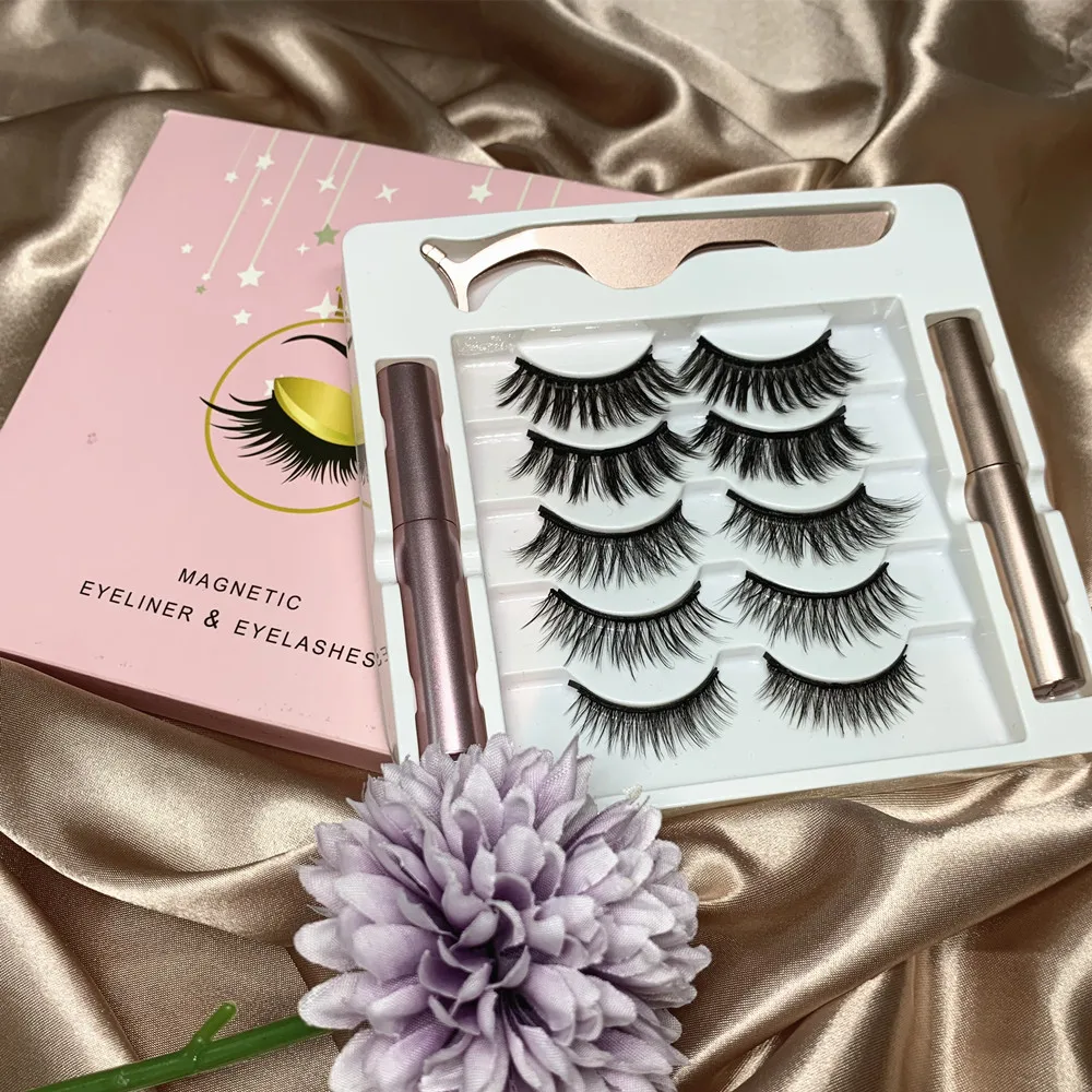 

Magnetic Lashes Set Custom Fluffy Magnetic Lashes Magnetic Eyelashes Long, Custom color