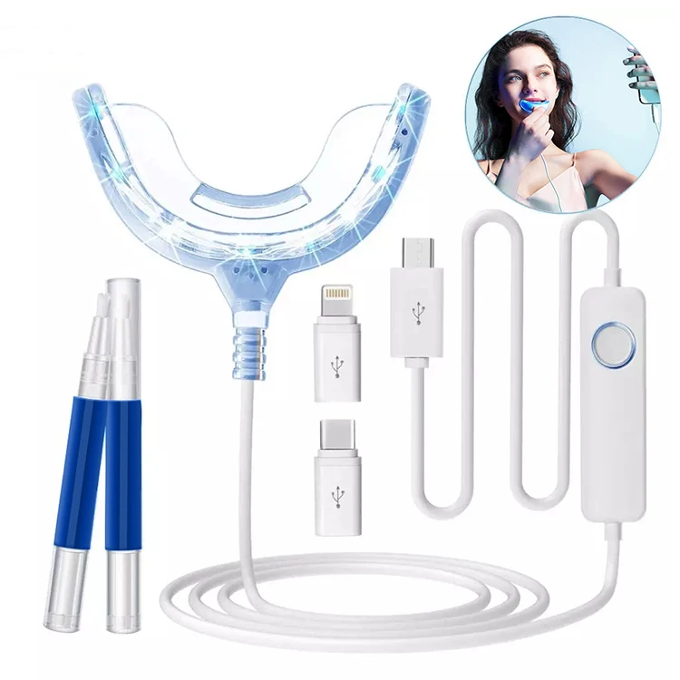 

Hot Portable Smart Cold Blue Light Led Tooth Whitener Device Dental Gel For Android Ios Teeth Whitening Kits Private Logo