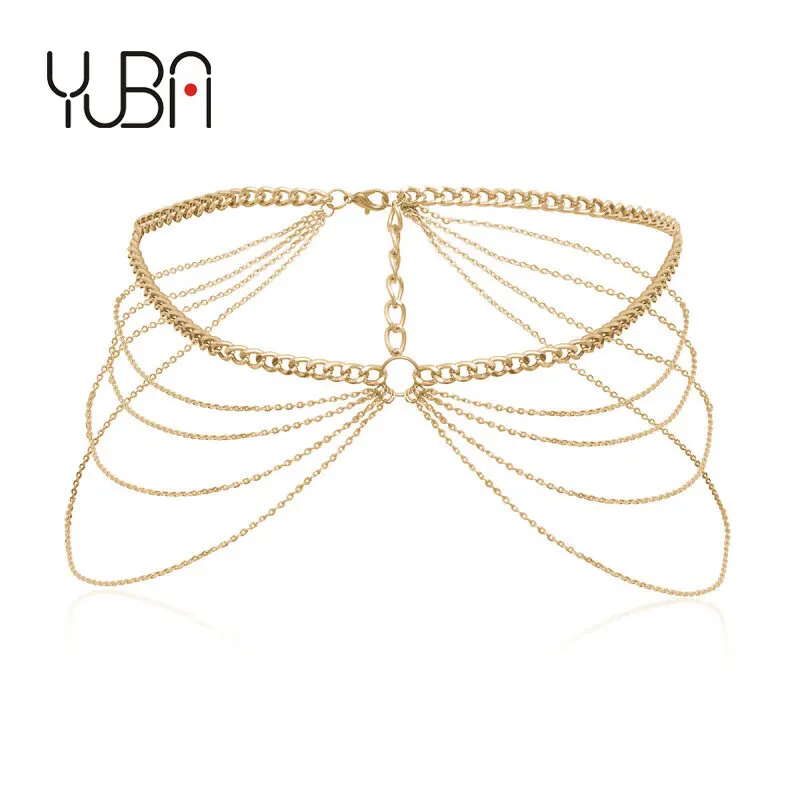 

Retro Shell Fashion Crystal Simple Lock Women Belly Chain Body Jewelry Multilayer Sexy Copper Sequin Girl Belly Chain Belt, 8 colors
