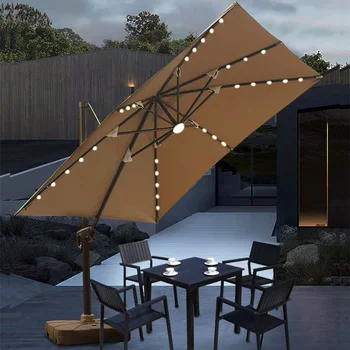 Outdoor Aluminum Roma Umbrella 3*3m Sun Parasol Hanging Waterproof