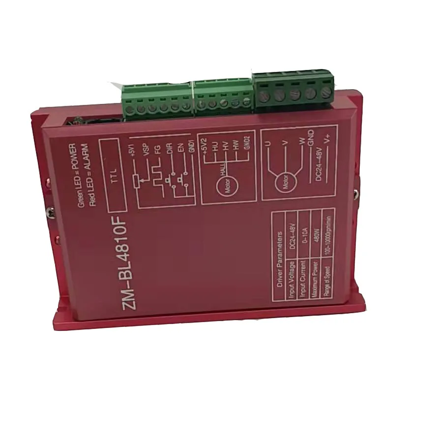 

2 phase Motor Driver ZM-BL4810F 18V-50VDC CNC Digital BLDC Motor Controller Driver