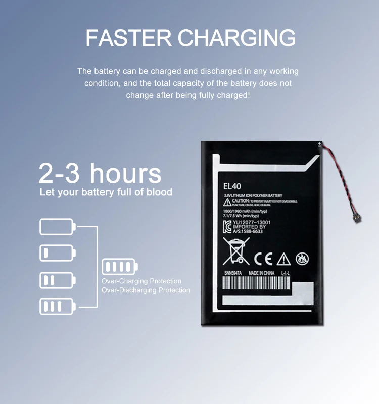 Tab Battery Moto E6 T180 Bc70 El40 Moto E 1st Xt1019 Xt1021 Xt1022 Xt1023  Xt1025 Xt Battery For Motorola - Buy Tab Replacement Battery, Li-ion  Battery,Battery For Motorola El40 Moto E 1st