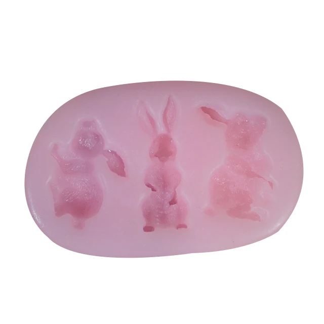 

Rabbit Fondant Gumpaste Silicone Cake Mold Kitchen Baking Tools, Pink