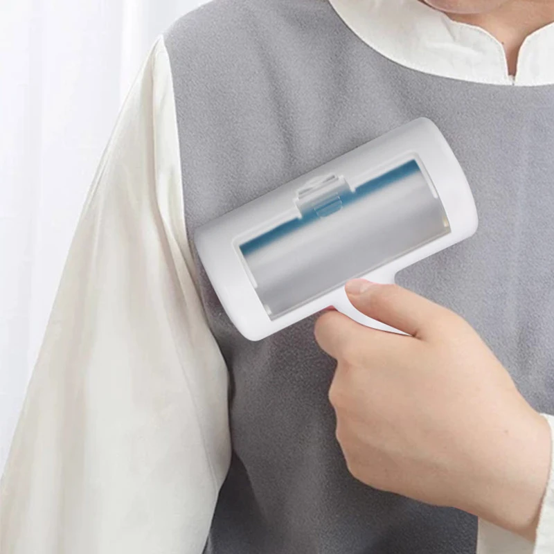 

Upgraded Portable Self Cleaning Brush Pet Dog Cat Hair Roller Lint Remover, Light grey,blue