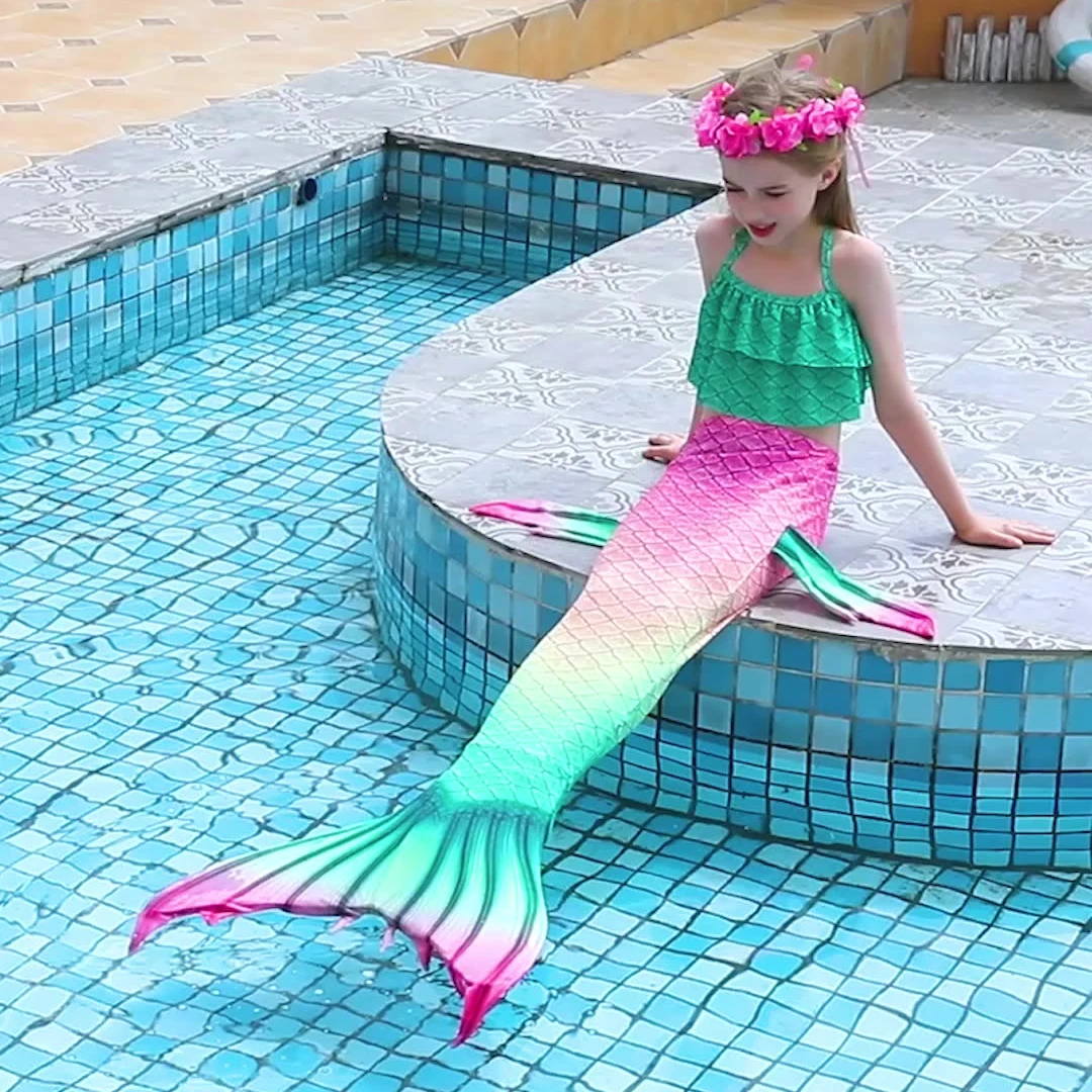 

2022 New Design 3 Pieces Kids Bikinis Girls Swimwear Summer Swimsuit Cute Colorful Kids Fashion Swimwear, Print