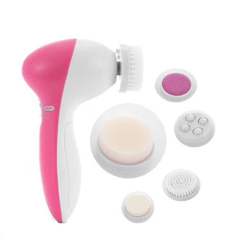 

Deep Clean Face Exfoliator Spin Brush Handheld 5 In 1 Facial Cleaning Massager